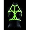 Ouch By Shots Ouch! Glow in the Dark Bra Harness S/M - Adjustable Luminous Žalias
