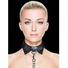 Ouch By Shots Ouch! Exclusive Adjustable Collar with Detachable Chain Leash Juodas