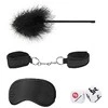 Ouch By Shots Loving Joy Bondage Starter Set #2 - Velvet Cuffs, Feather, Mask, Dice