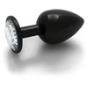 Ouch By Shots Ouch! Large Aliuminio Intimate Plug with Round Gem Base, Sidabrinis Finish