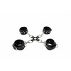 Ouch By Shots Ouch! Adjustable Leather Hand and Leg Cuffs with Soft Lining Juodas