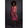 Ouch By Shots Rožinė NEON Lingerie Set Off Shoulder Crop Top &amp; Long Skirt UV Reactive Rožinė