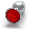 Ouch By Shots Ouch! Aluminum Intimate Plug Small - Sidabrinis, Round Gem Base