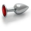Ouch By Shots Ouch! Aluminum Intimate Plug Small - Sidabrinis, Round Gem Base