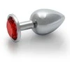 Ouch By Shots Ouch! Aluminum Intimate Gem Plug Medium - Sidabrinis &amp; Crystal Accent