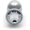 Ouch By Shots Ouch! Aluminum Intimate Gem Plug Large - Sidabrinis with Crystal Base