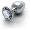 Ouch By Shots Ouch! Aluminum Intimate Gem Plug Large - Sidabrinis with Crystal Base