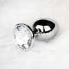 Ouch By Shots Ouch! Aluminum Intimate Plug Medium with Round Gem Base - Sidabrinis