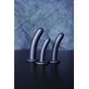 Ouch By Shots Mėlyna OUCH! Smooth Silicone 17 cm Intimate Model with Suction Cup, Metallic Mėlyna