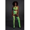 Ouch By Shots Shots Neon Two-Piece Lingerie Set with Crop Top &amp; Stockings UV Rožinė