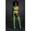 Ouch By Shots Shots Neon Glow Crop Top &amp; Garter Stockings Set UV Reactive Rožinė XL/XXXXL