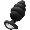 Ouch By Shots Sinner Gear Ribbed Diamond Heart Plug Large - Silicone, Decorative Base