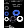 Power Escorts Ring-Donut Cockring 3 Pack-3 color mėlynas/clear/juodas