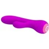 Pretty Love Įkraunamas vibratorius su masažuokliu 17cm 12 USB režimų