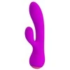 Pretty Love Įkraunamas vibratorius su masažuokliu 17cm 12 USB režimų