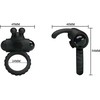 Pretty Love Male Pretty Love Eudora Silicone Vibrating Juodas Ring with Dual Stimulator