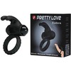 Pretty Love Male Pretty Love Eudora Silicone Vibrating Juodas Ring with Dual Stimulator