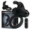 Pretty Love Male Pretty Love Eudora Silicone Vibrating Juodas Ring with Dual Stimulator