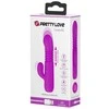 Pretty Love Vibrator Bunny su masažuokliu, slystančiu 15 cm 4 režimais