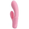 Vibratorius Pretty Love su klitorio masažuokliu ir 15 cm išsikišimais