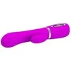 Vibratorius Pretty Love su klitorio masažuokliu ir 19 cm USB sukimu