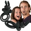 Pretty Love Male Pretty Love Vibrating Silicone Ring III Rabbit Juodas 10-Mode System