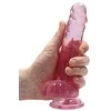 Realrock By Shots Realrock Dildo rožinė su mocną przyssawką rožinė orgazm 19cm