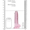Realrock By Shots Realrock Dildo rožinė su mocną przyssawką rožinė orgazm 19cm