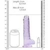 Realrock By Shots Realrock Didelė violetinė dildo su siurbtuku ir sėklidėmis 21cm