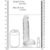 Realrock By Shots Realrock Skaidrus guminis dildo tiesiu kotu, 21 cm