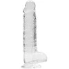 Realrock By Shots Realrock Skaidrus guminis dildo tiesiu kotu, 21 cm