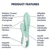 Satisfyer Air Pump Bunny 5+ vibratorius su siurbliu Mint