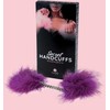 Secret Play Marabou Handcuffs Violetinė - Soft Feather Ankle &amp; Wrist Restraints