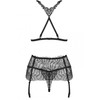Obsessive Chiccanta 3-Piece Set Juodas L/XL - Lace Design &amp; Adjustable Fit