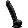 Silexd didelis juodas veninis dildo su siurbtuku 17,7 cm