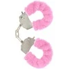 Rožinė TOYJOY Furry Fun Cuffs Rožinė - Plush-Coated Steel Wrist Restraints