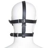 Toyz4Lovers Face Harness with Eye Mask and Bite Total Head Harness Restraint juodas