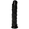 Toyz4Lovers Juodas gumowy penis su żyłami i su przyssawką 18 cm