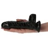 Toyz4Lovers Stringy juoda tikroviškas dildo siurbtukas 16 cm