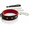 Whips Collections Dygliuota odinė bdsm apykaklė su pavadėliu