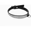 Whips Collections apkaustai - WHIPS lakas, moteriška apykaklė su kristalais, juoda, 2cm