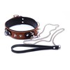 Whips Collections Bindings-WHIPS vergas antkaklis su pavadeliu, konjakas