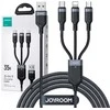 Joyroom Multi-Use Series S-A18 3in1 USB-A – Lightning / USB-C / micro USB kabelis 0.3m – juodos spalvos