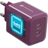 Telefono įkroviklis Forcell F-Energy GaN III Crystal Color 2x USB C AVS SSFC3.0 60W + silikoninis laidas USB C į USB C VT-60 bordo