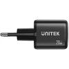 UNITEK 2x GAN 20W mains charger, juodas
