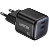 Unitek 2x GAN 45W mains charger, 2x USB-C PD, QC