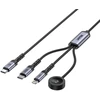 Kabelis USB Unitek 3-in-1 USB-C + Lightning + Apple Watch | PD 100W | 480 Mbps | 1,2 m (C14180AGY01-1.2M)