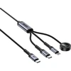 Kabelis USB Unitek 3-in-1 USB-C + Lightning + Apple Watch | PD 100W | 480 Mbps | 1,2 m (C14180AGY01-1.2M)