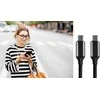 everActive 1m pintas PD kabelis USB-C - USB-C 3A 60W