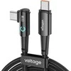 USB-C / USB-C kampinis kabelis Voltage PowerAngle 100W PD 200cm juodas